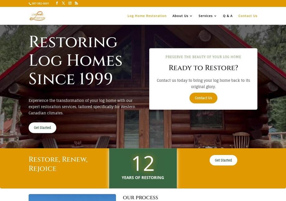 Log Home Repair Canada website designed by Ravalak Web Solutions