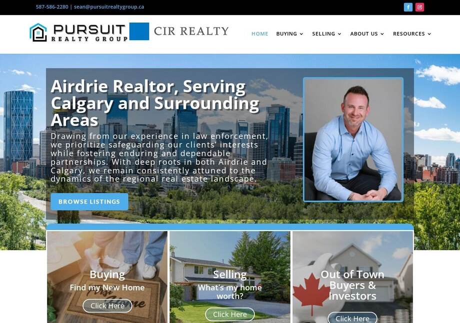 Pursuit Realty Group website designed by Ravalak Web Solutions