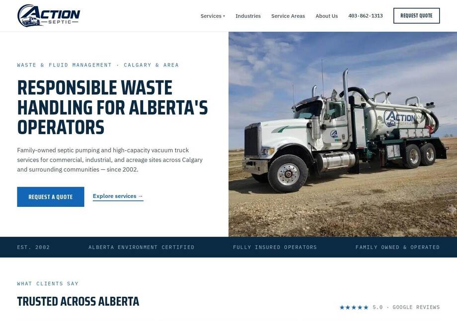 Septic Source website designed by Ravalak Web Solutions